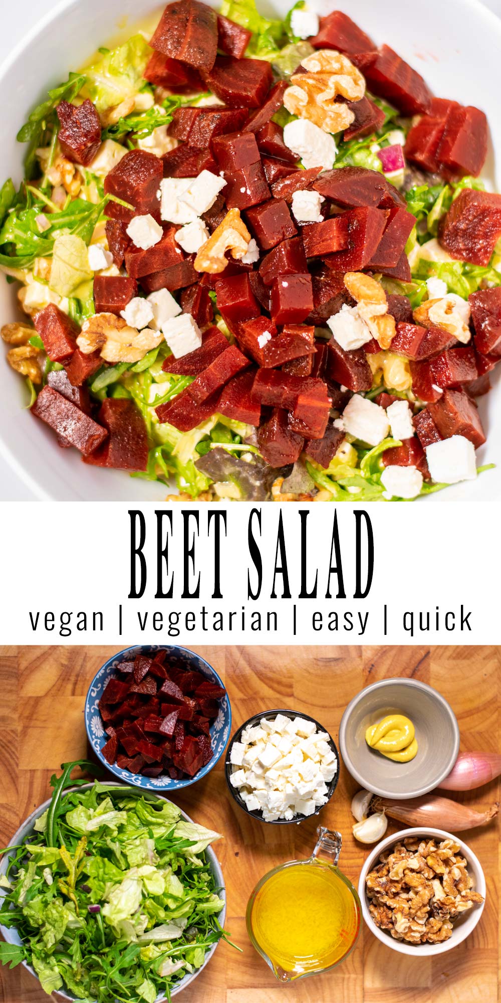 Collage of two photos of Beet Salad with recipe title text.