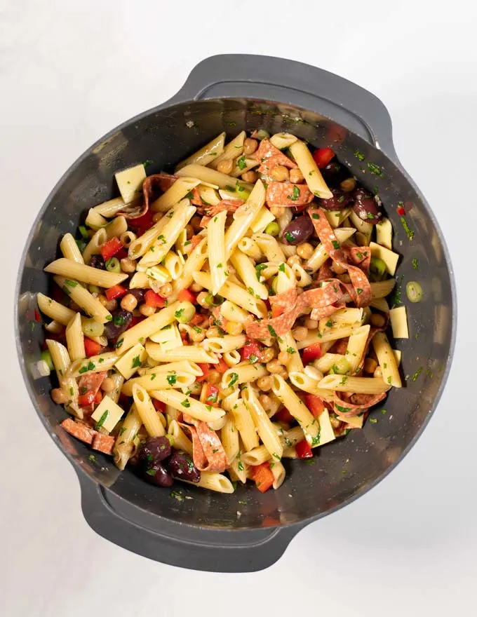 Mixed Antipasto Salad in a large bowl.