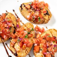 Serving of Bruschetta Chicken.