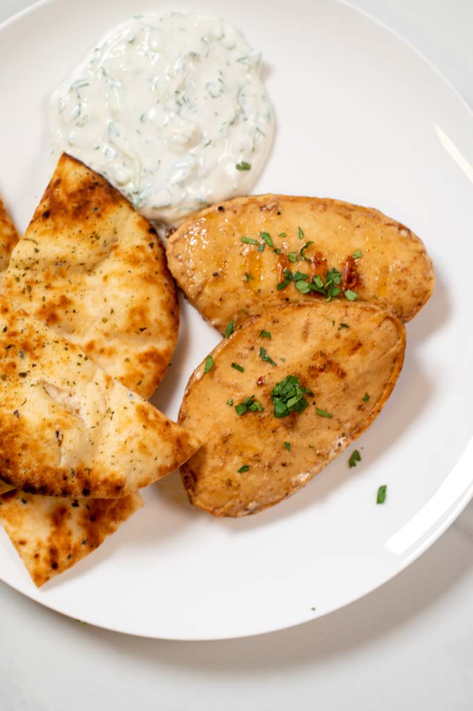 Closeup of a portion of Tandoori Chicken.