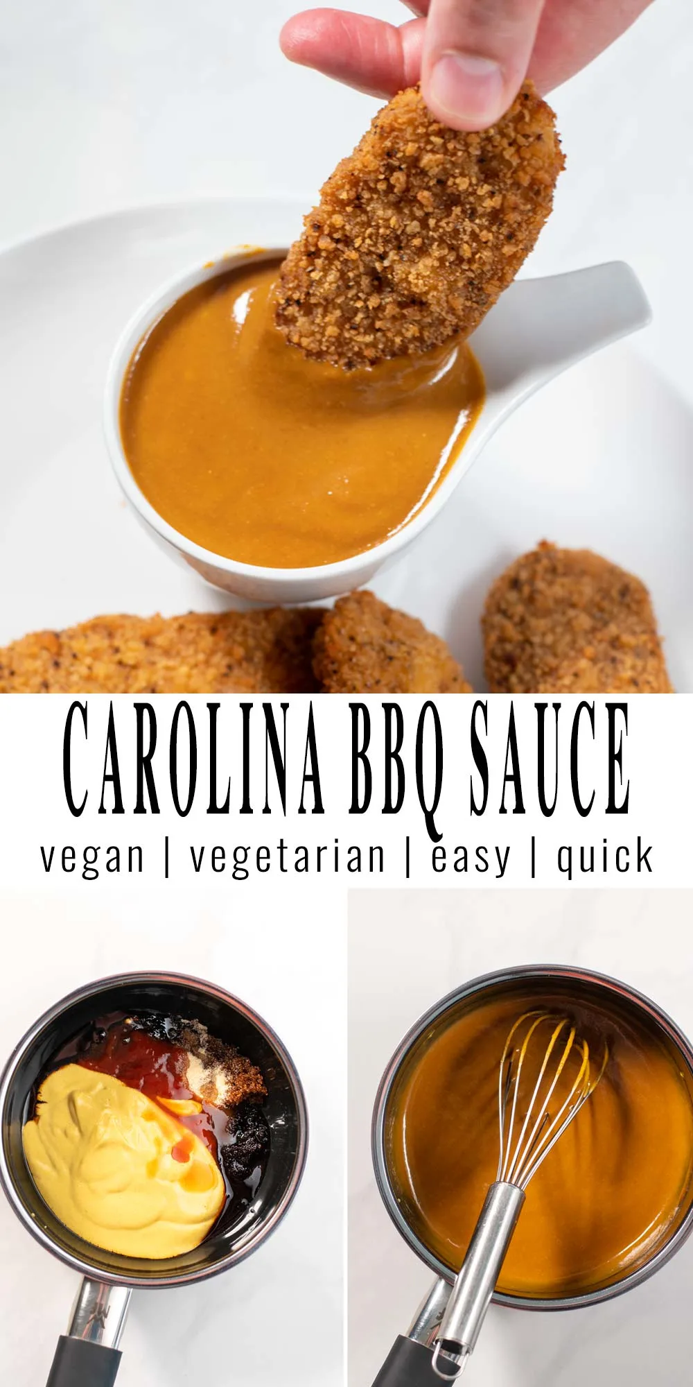 Collage of two photos showing Carolina BBQ Sauce.