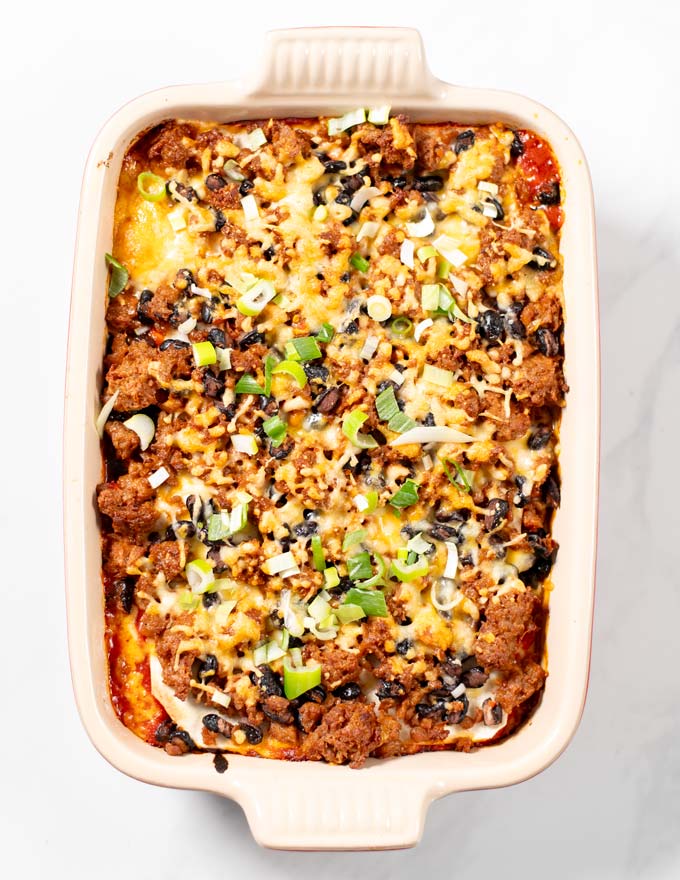 Enchilada Casserole - Contentedness Cooking