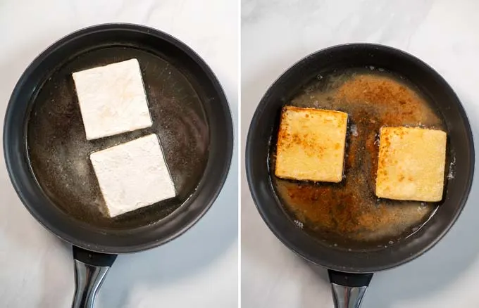 Visual guide how to fry Saganaki.