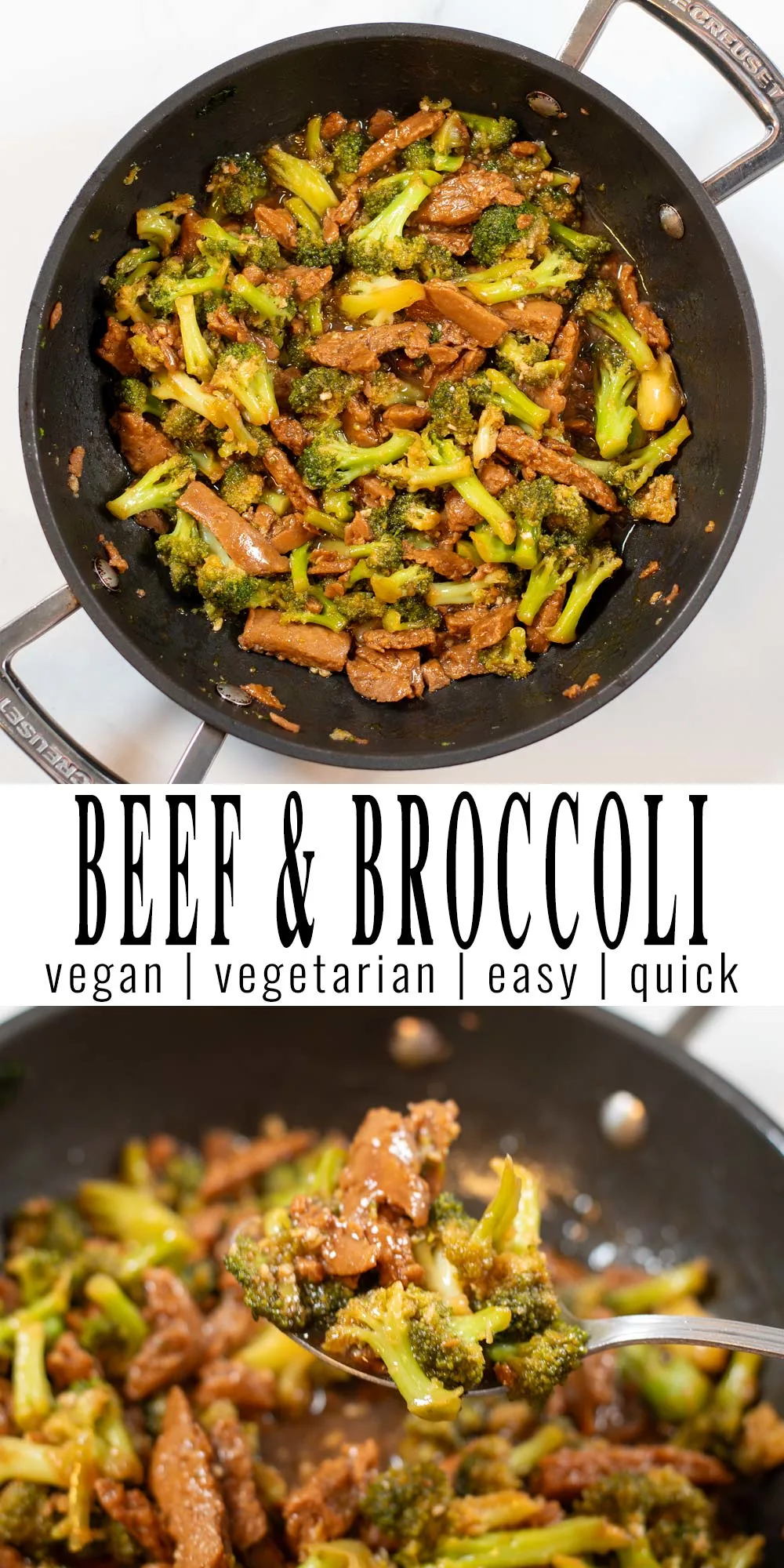 Collage of two photos of Beef Broccoli Recipe Hawaii.