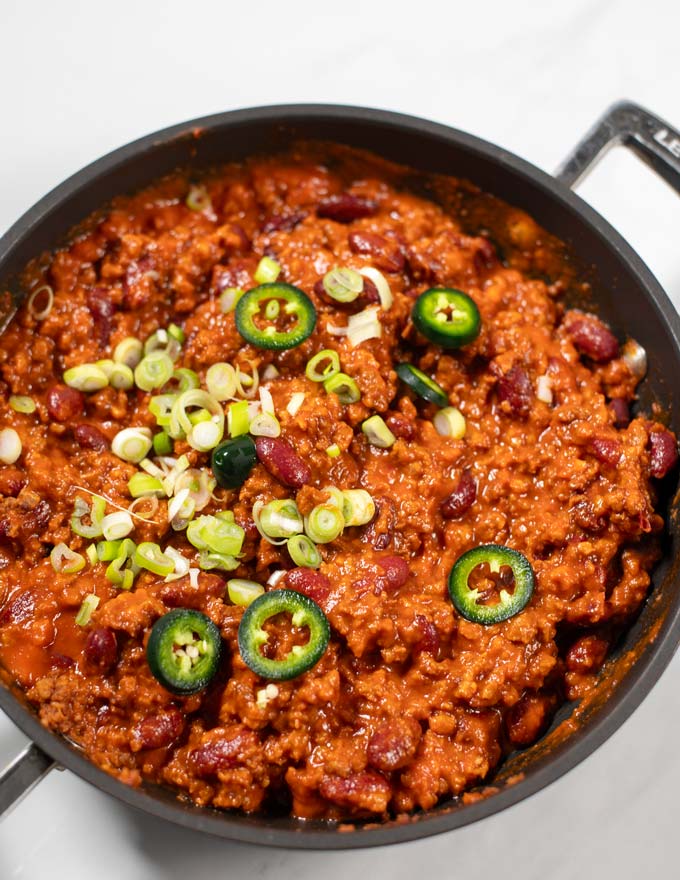 Closeup of Texas Chili Beans.