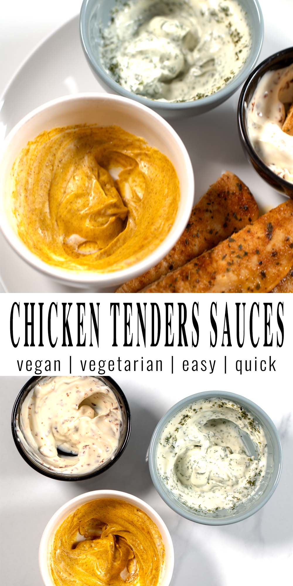 Collage of two photos of Chicken Tenders Dipping Sauces with recipe title text.