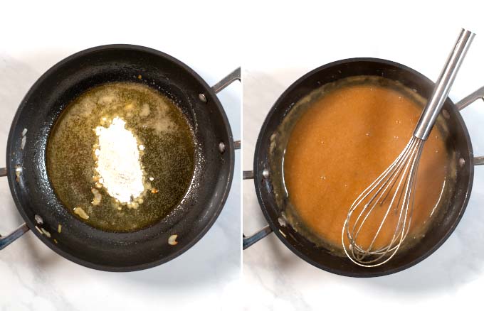Step-by-step pictures showing how the basic gravy is made.