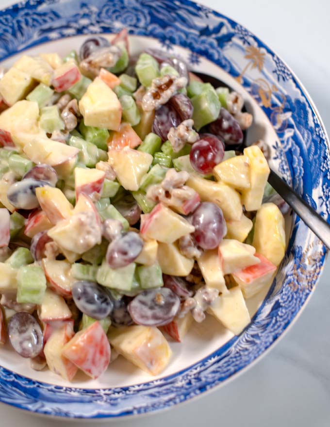 Another closeup of the Waldorf Salad with Grapes.