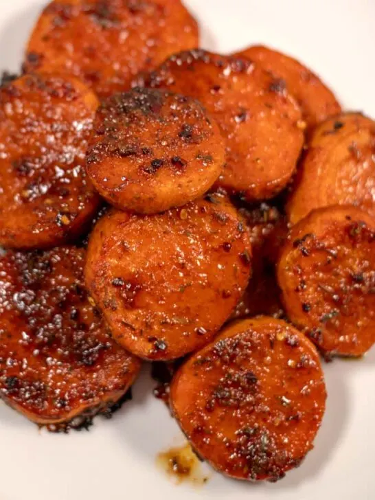 Closeup on a pile of Jamaican Sweet Potatoes.