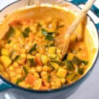 Closeup of Zucchini Curry.