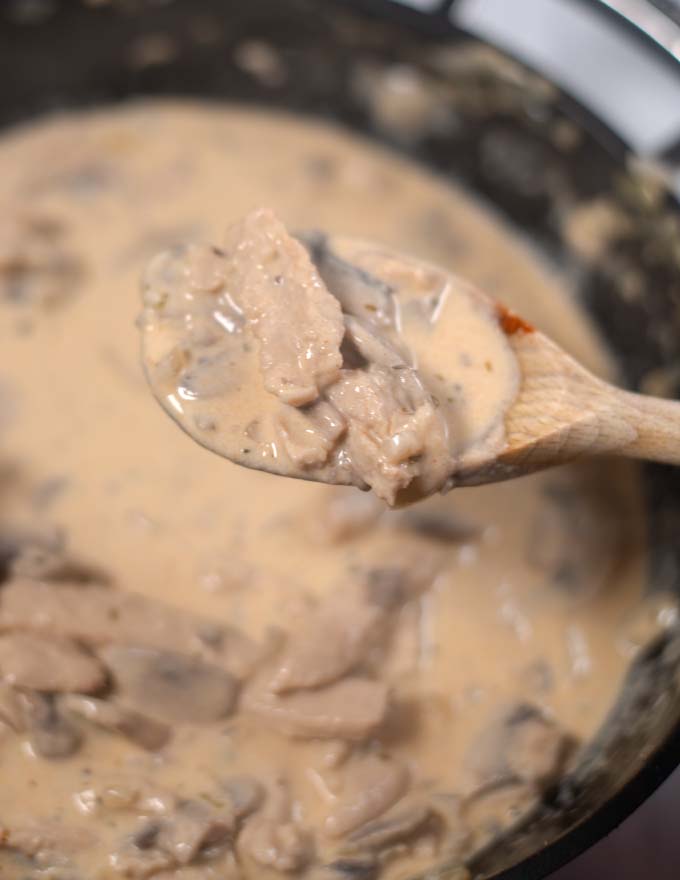 Creamy Chicken in a pan.