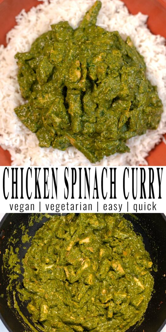 Quick Chicken Spinach Curry Recipe [vegan, easy] - Contentedness Cooking