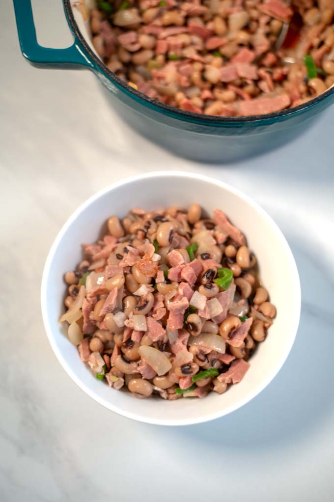 A serving of Southern Black-Eyed Peas.