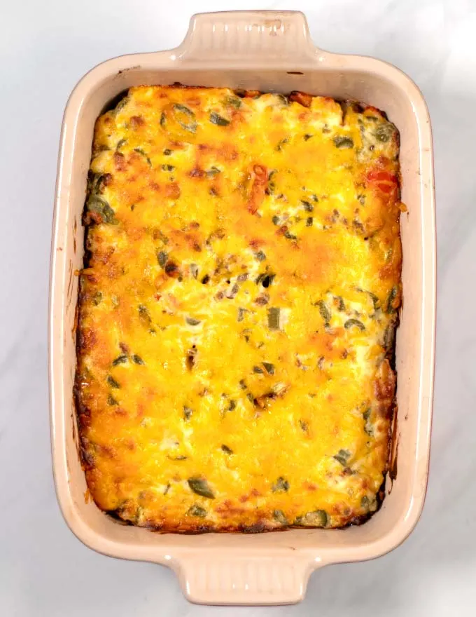 Top view of Baked Cattle Drive Casserole.