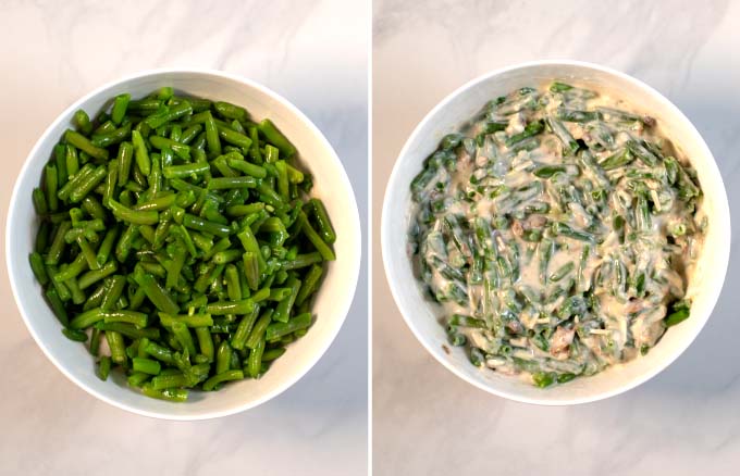 Step-by-step guide showing the mixing of the ingredients. 