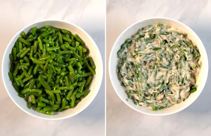 Step-by-step guide showing the mixing of the ingredients. 