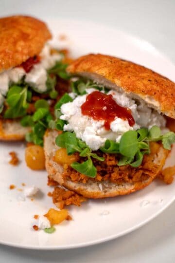 Closeup on a serving of Pambazos.