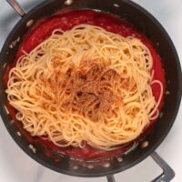 A serving of pasta with Spaghetti Seasoning.