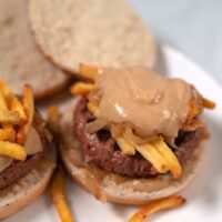 Open face Hot Hamburgers.