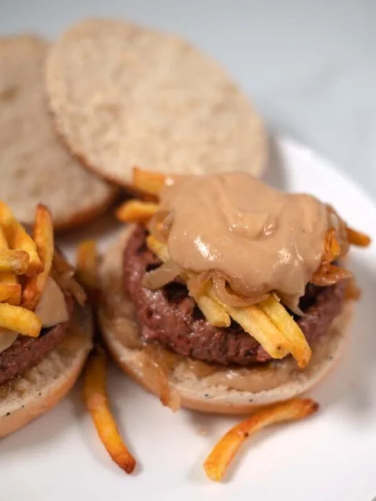 Open face Hot Hamburgers.