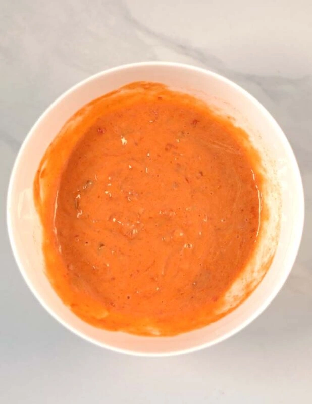 Mixed Mexican Macaroni Salad dressing.