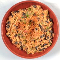 Mexican Macaroni Salad served in a low bowl.