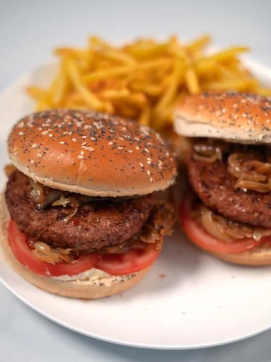 Two closed Hamburgers.