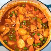 Closeup of Afritada Chicken.