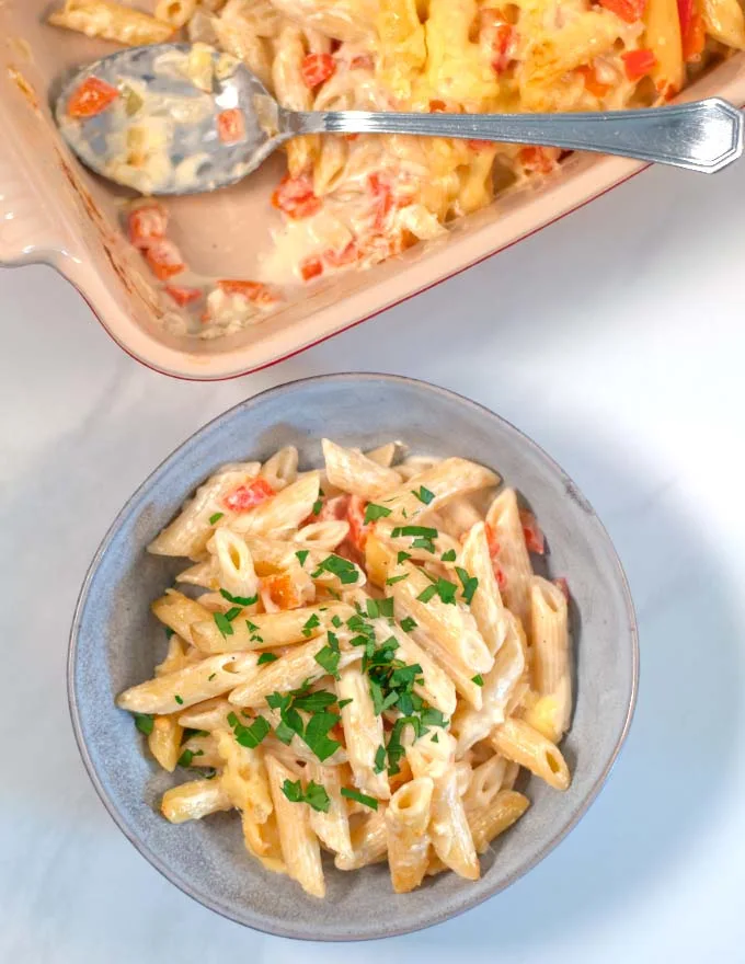 A serving of Haitian Mac and Cheese.