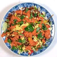 Keto Taco Salad topped with dressing/
