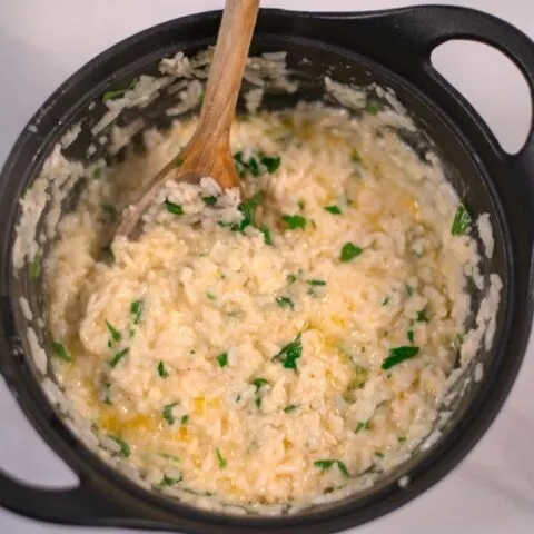 Parmesan Rice in a pot.