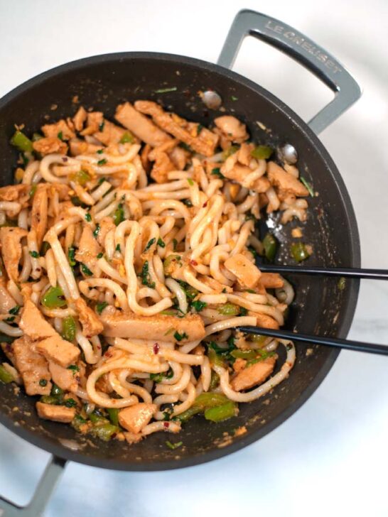 Chopstick in Spicy Thai Noodles.