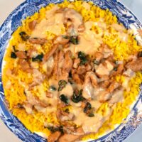 Closup of a serving of Pollo Loco.