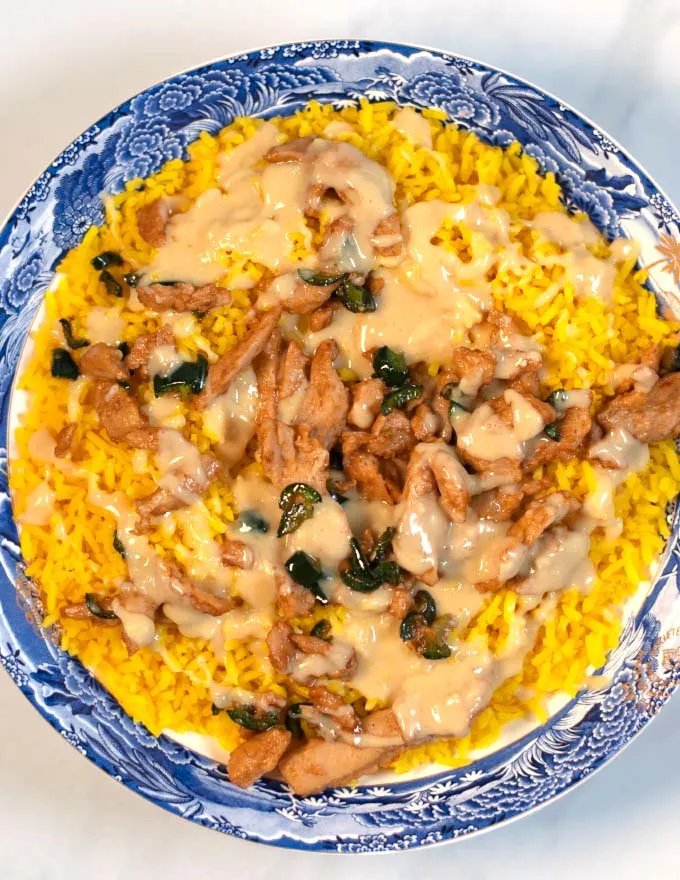 Closup of a serving of Pollo Loco.