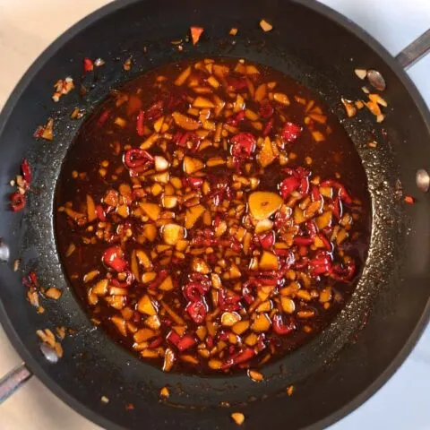 Ready Thai Seasoning Sauce in a pan.