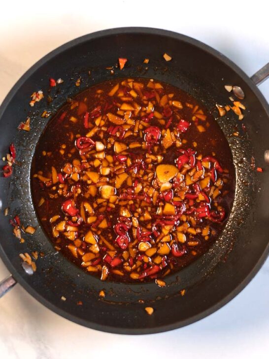 Ready Thai Seasoning Sauce in a pan.
