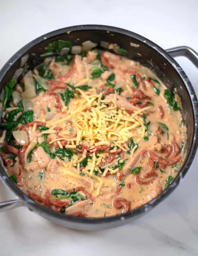 Closeup of Crack Chicken Soup in a pot.