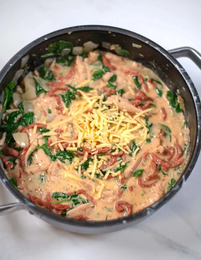 Closeup of Crack Chicken Soup in a pot.