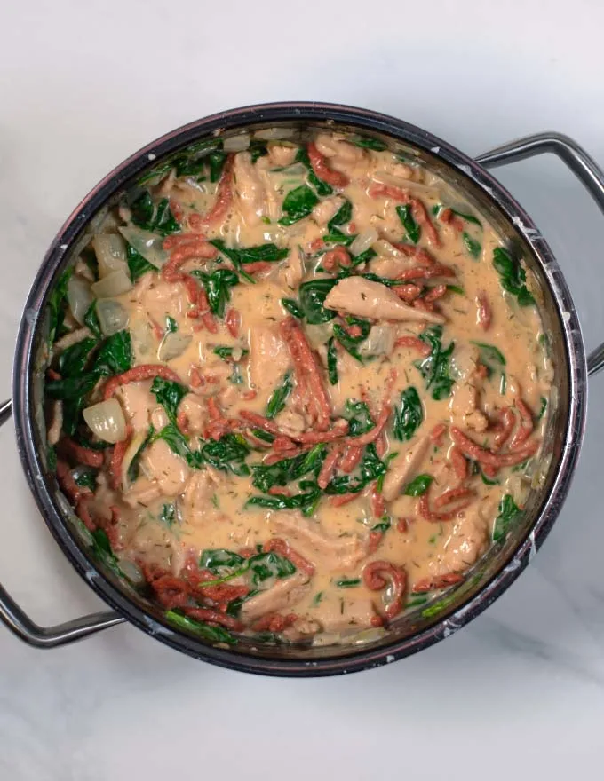 Creamy Crack Chicken Soup in a pot.