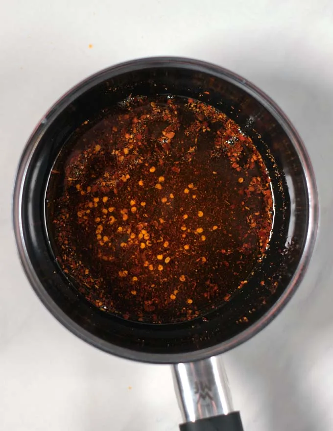Aleppo pepper with oil.