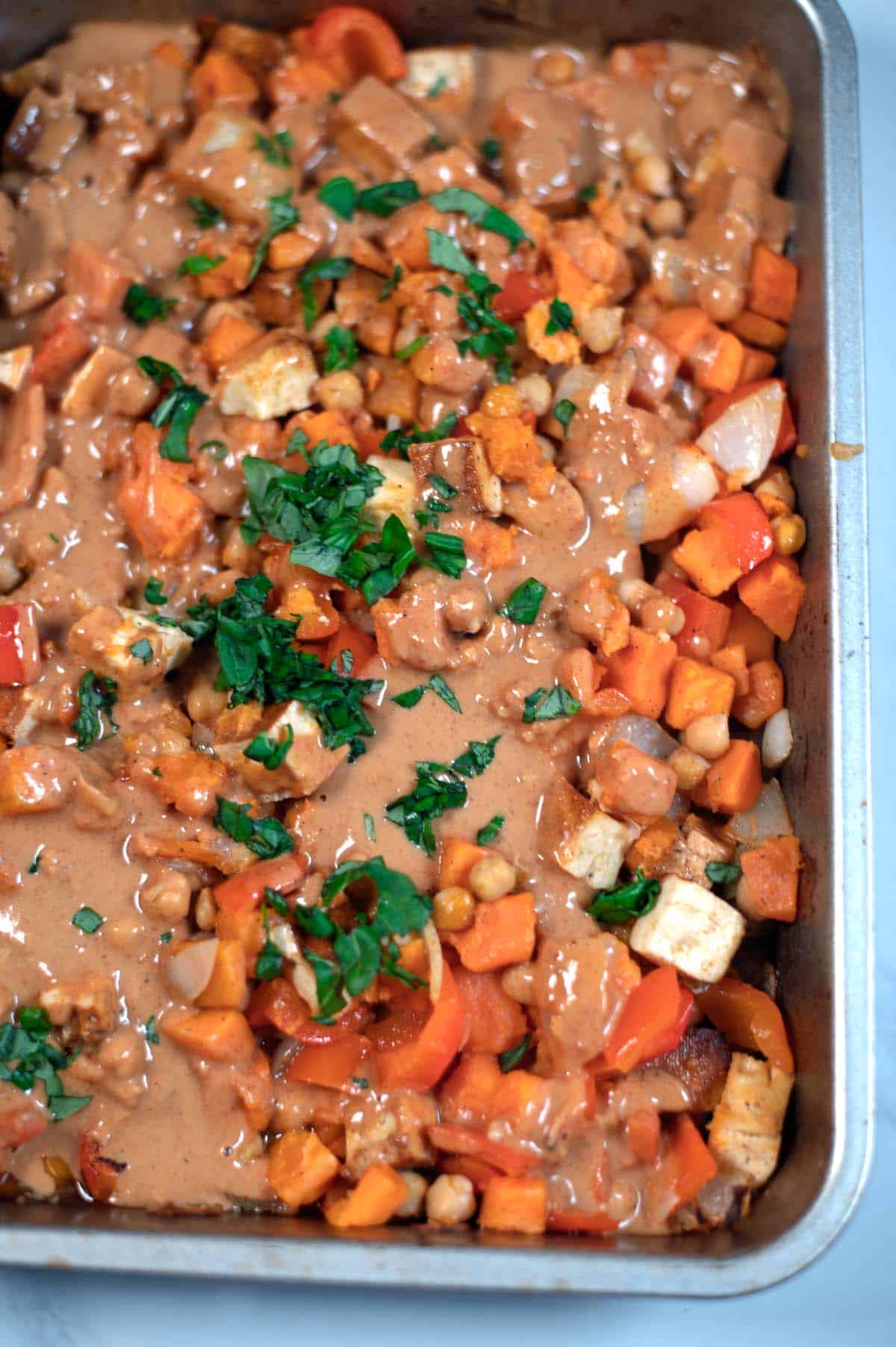 Closeup on the Sweet Potato Salad.