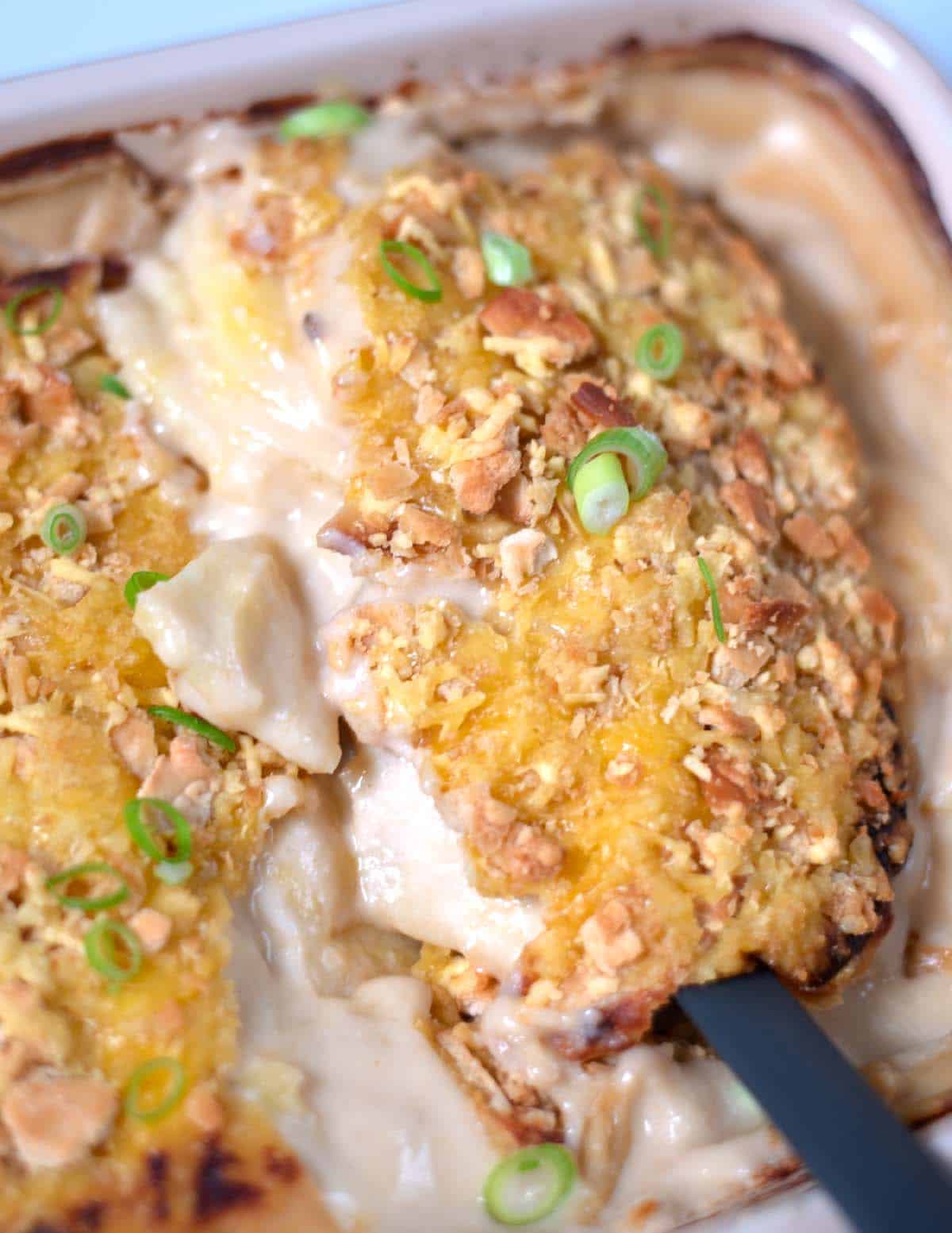 Creamy sauce and crunchy topping in this easy Million Dollar Potatoes.