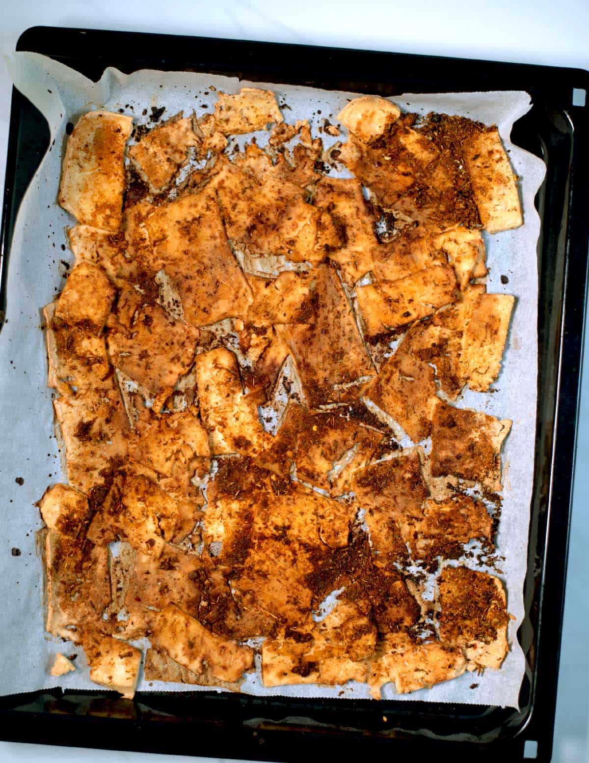 Shaved Tofu Gyros after Baking.