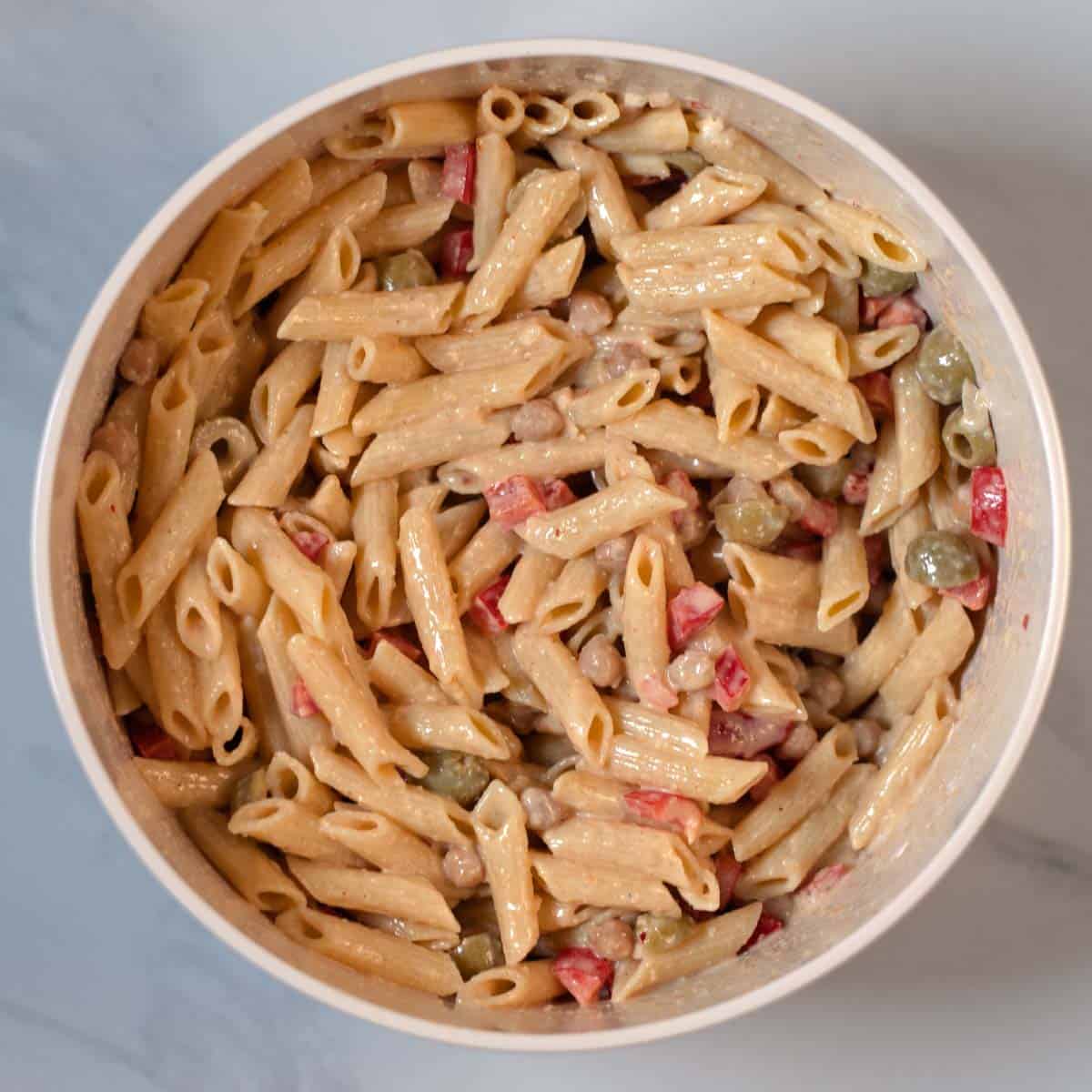 Ready mixed Lemon Pasta Salad.