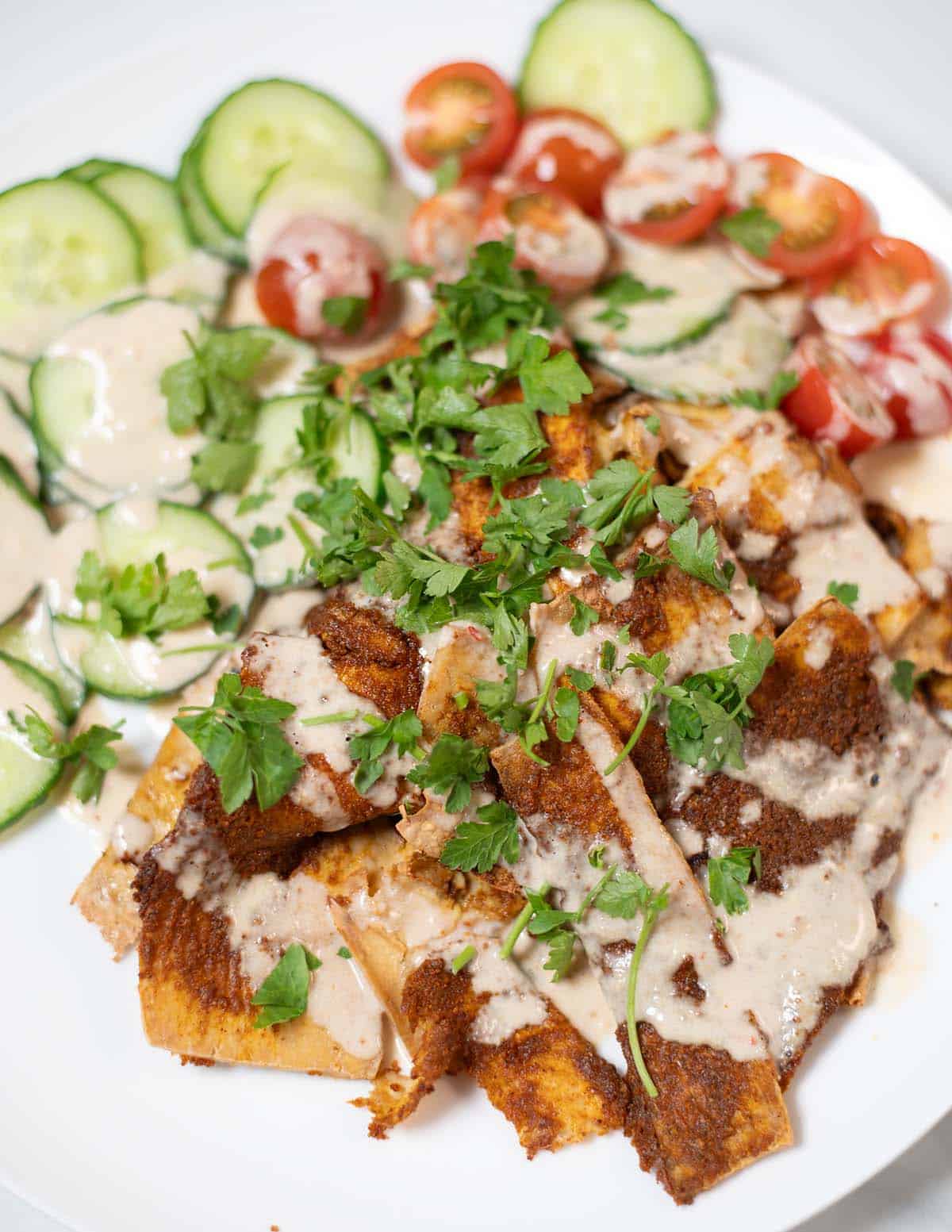 Close view of Tofu Shawarma.