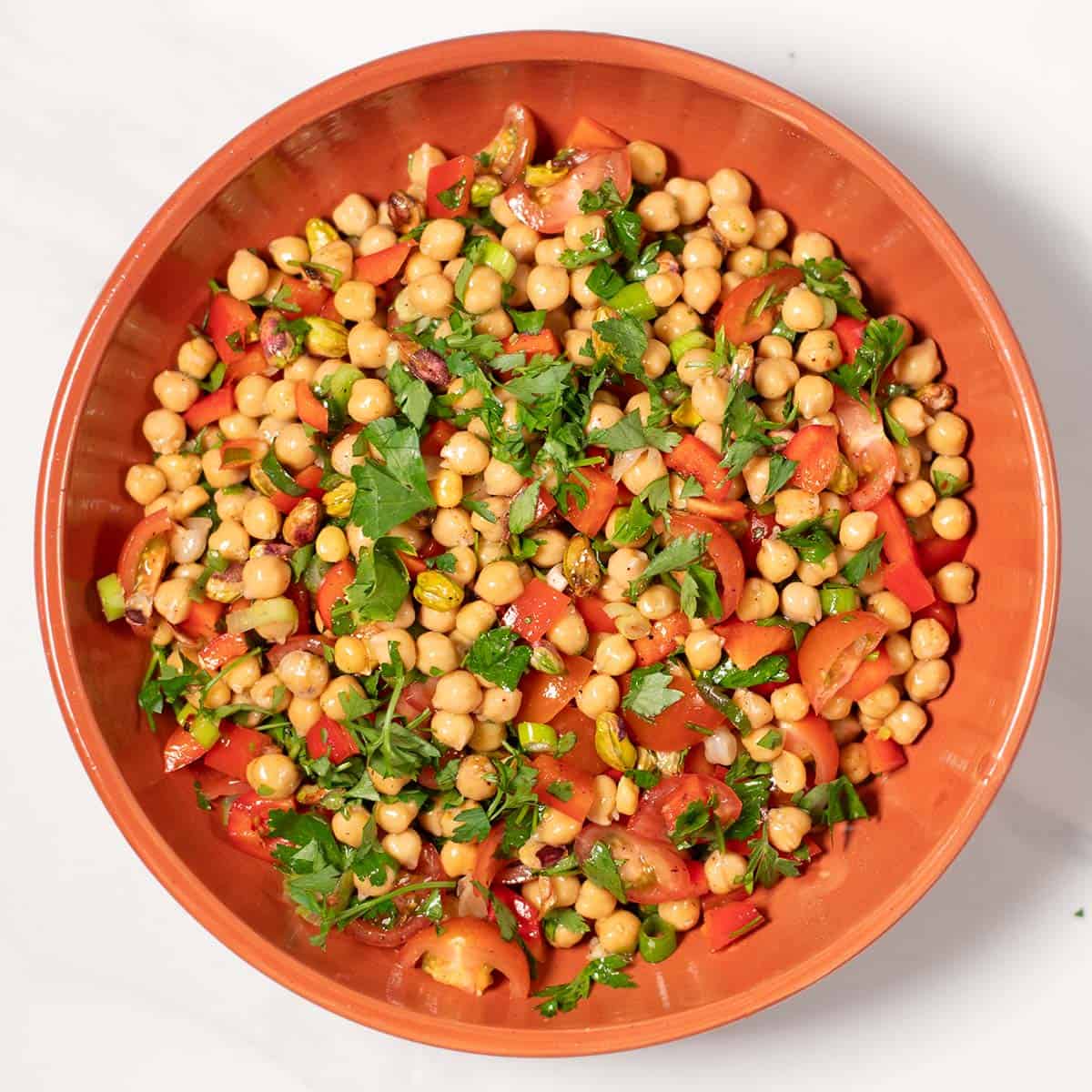 Mixed Balela Salad on a plate.