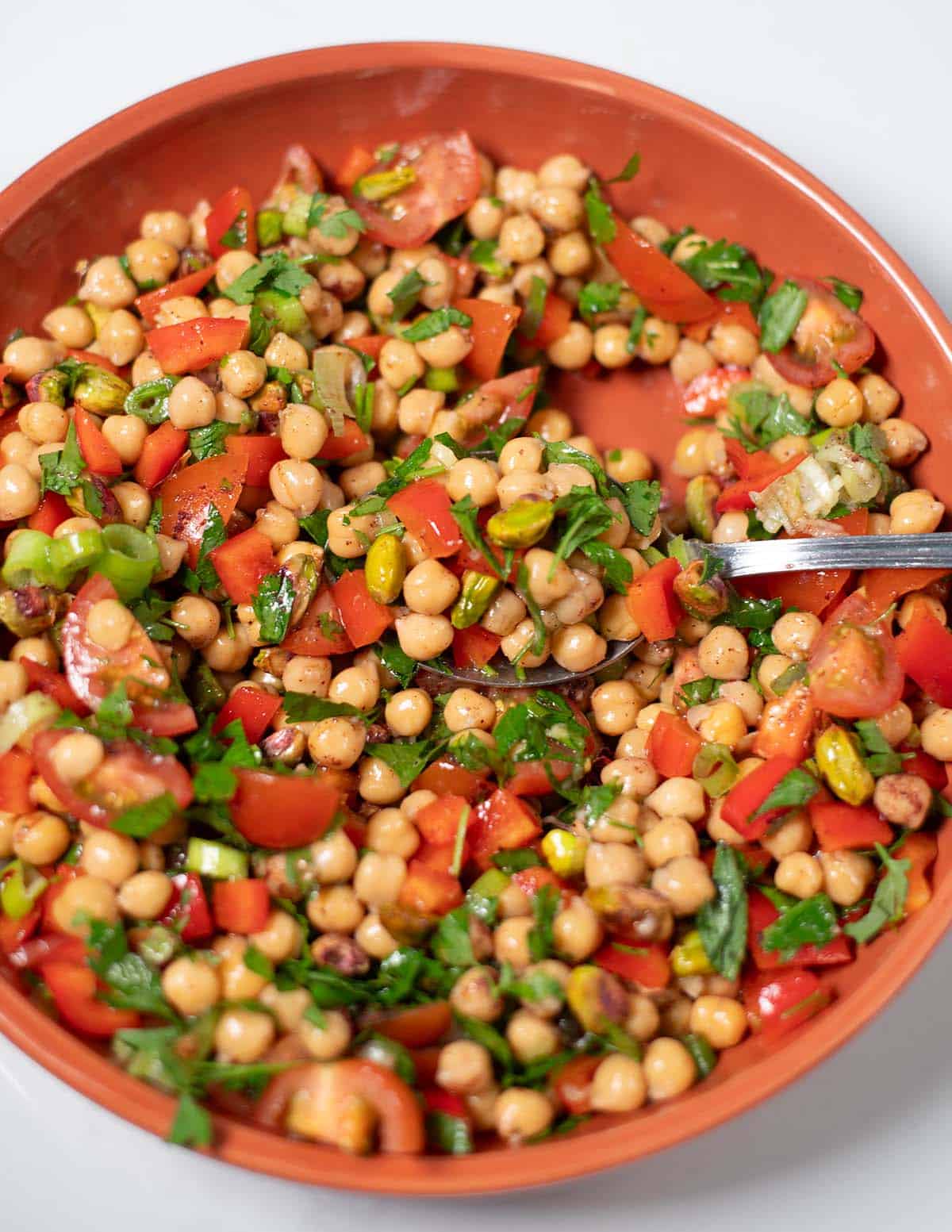Serving plate with Balela Salad.