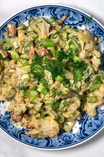 A serving of Cauliflower Potato Salad