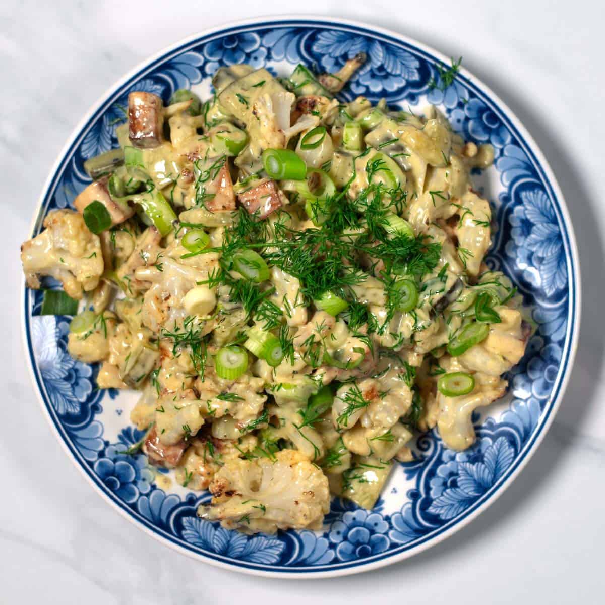 A serving of Cauliflower Potato Salad