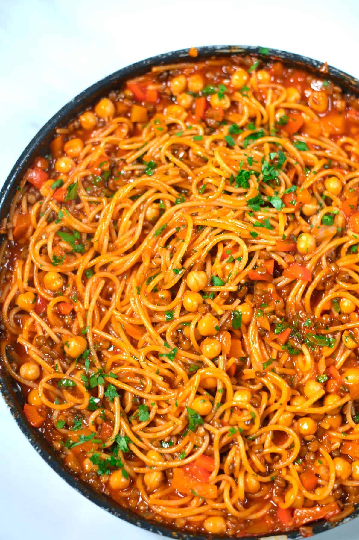 Closeup of Dirty Spaghetti.